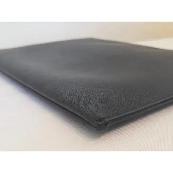 Saint Laurent YSL Black Leather Zip Pouch Clutch Grain de Poudre Caviar Leather - Picture 6 of 15